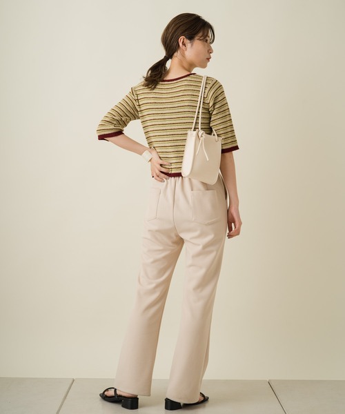 Kastane（カスタネ）の「ループヤーンマルチボーダー5分袖カーディガン（カーディガン/ボレロ・レディース・ベージュ/ブラウン/イエロー系その他/アイボリー・FREE）」の15枚目の写真