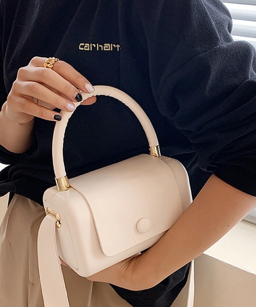 florist（フローリスト）の「【2SIZE】しかくいボックスミニショルダーバッグ（ショルダーバッグ・レディース・ホワイト/イエロー/ブラック/グリーン/パープル・S/M）」の2枚目の写真