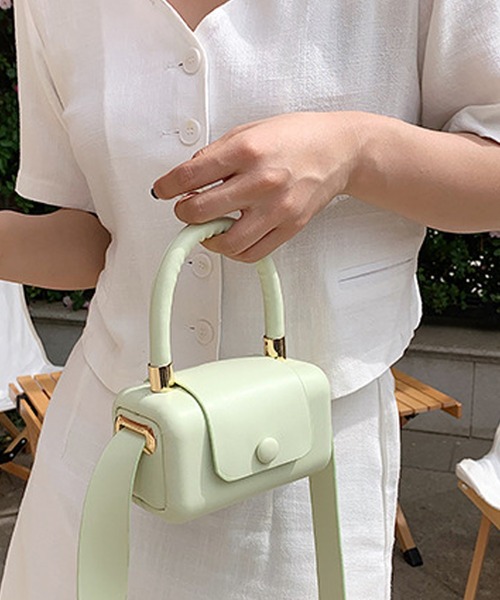 florist（フローリスト）の「【2SIZE】しかくいボックスミニショルダーバッグ（ショルダーバッグ・レディース・ホワイト/イエロー/ブラック/グリーン/パープル・S/M）」の11枚目の写真