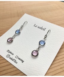 【Le soleil】小さく揺れる スワロフスキーピアス(MA)