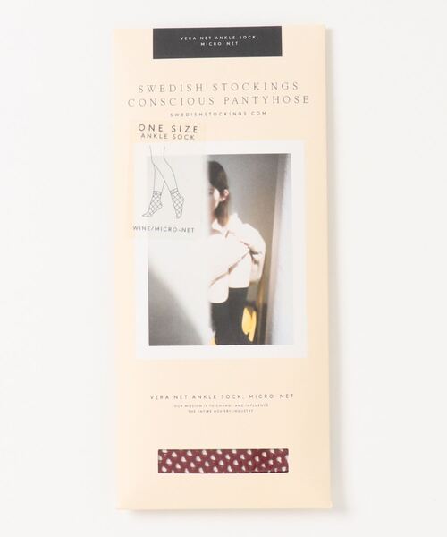 MADEMOISELLE ROPE'(マドモアゼル ロペ)の「【SWEDISH STOCKINGS】VERAネットソックス(ソックス/靴下・レディース・ワイン/オフホワイト・FREE)」の1枚目の写真