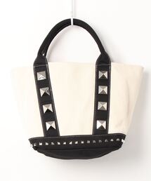 DIAVEL | スクエアスタッズキャンバストートバッグ【Mサイズ】WHITE(トートバッグ)