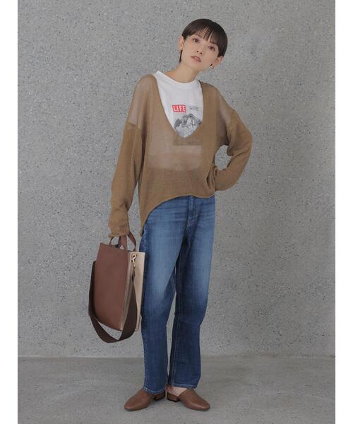 rem closet（レムクローゼット）の「ルーズニット（ニット/セーター・レディース・ブラック/カーキ・S）」の3枚目の写真