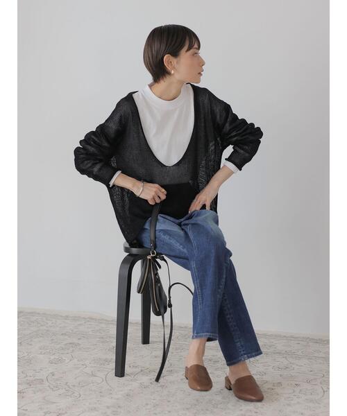 rem closet（レムクローゼット）の「ルーズニット（ニット/セーター・レディース・ブラック/カーキ・S）」の13枚目の写真