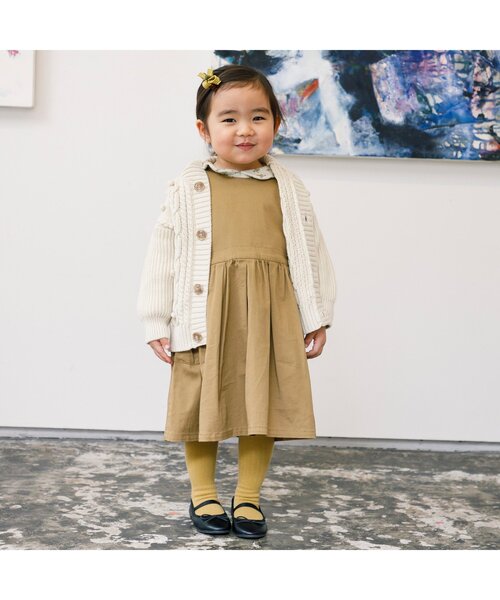Ampersand（アンパサンド）の「Popcornニットカーディガン【親子でおそろいリンクコーデ】（カーディガン/ボレロ・キッズ・ベージュ/キャメル/グレー・100/80/90/120/110/140/70/130）」の12枚目の写真