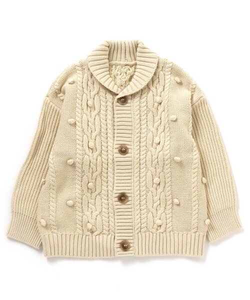 Ampersand（アンパサンド）の「Popcornニットカーディガン【親子でおそろいリンクコーデ】（カーディガン/ボレロ・キッズ・ベージュ/キャメル/グレー・100/80/90/120/110/140/70/130）」の14枚目の写真