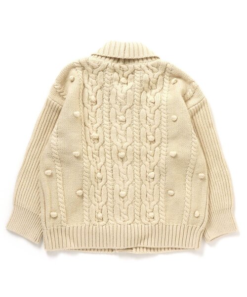Ampersand（アンパサンド）の「Popcornニットカーディガン【親子でおそろいリンクコーデ】（カーディガン/ボレロ・キッズ・ベージュ/キャメル/グレー・100/80/90/120/110/140/70/130）」の16枚目の写真