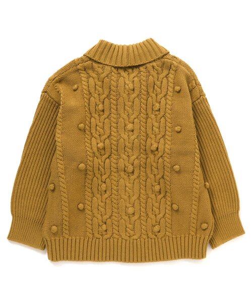 Ampersand（アンパサンド）の「Popcornニットカーディガン【親子でおそろいリンクコーデ】（カーディガン/ボレロ・キッズ・ベージュ/キャメル/グレー・100/80/90/120/110/140/70/130）」の4枚目の写真