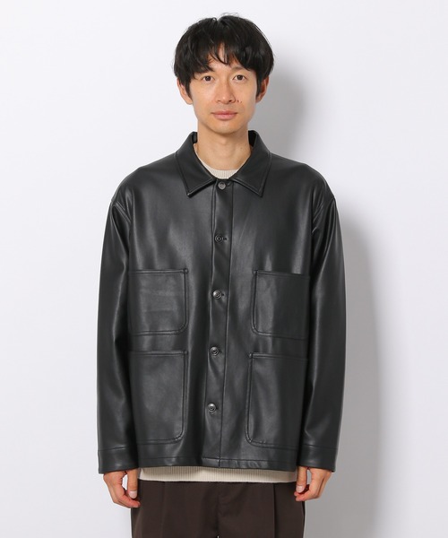 LAKOLE（ラコレ）の「フェイクレザーカバーオール / 228847