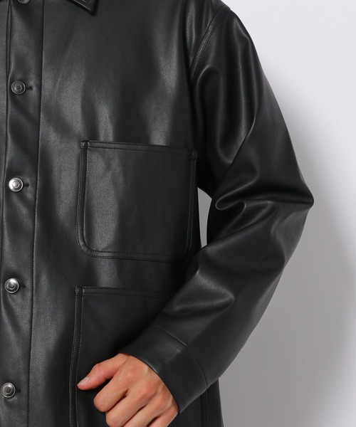 LAKOLE（ラコレ）の「フェイクレザーカバーオール / 228847