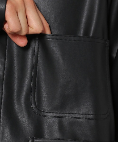 LAKOLE（ラコレ）の「フェイクレザーカバーオール / 228847（カバーオール・メンズ・ブラック・MEDIUM/LARGE）」の7枚目の写真
