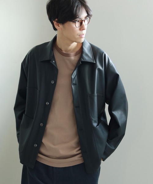 LAKOLE（ラコレ）の「フェイクレザーカバーオール / 228847