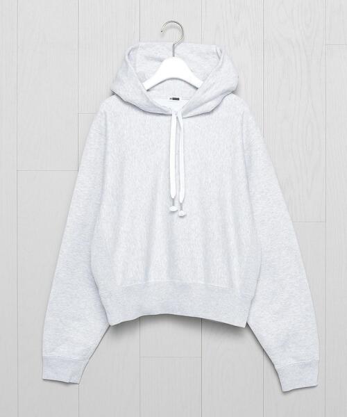 H BEAUTY&YOUTH UNITED ARROWS(エイチビューティーアンドユースユナイテッドアローズ)の「<H>COTTON SWEAT SHORT HOODIE/フーディー(パーカー・レディース・ライトグレー/モカ・FREE)」の7枚目の写真