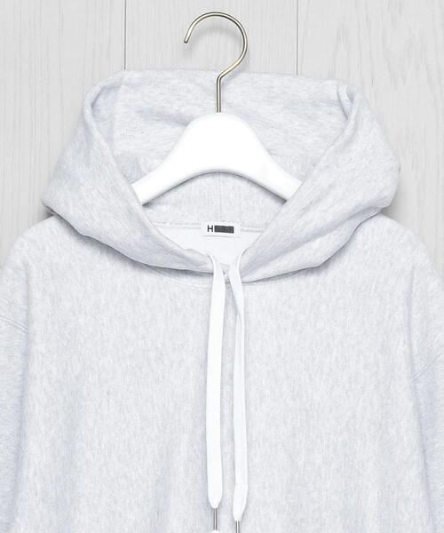 H BEAUTY&YOUTH UNITED ARROWS(エイチビューティーアンドユースユナイテッドアローズ)の「<H>COTTON SWEAT SHORT HOODIE/フーディー(パーカー・レディース・ライトグレー/モカ・FREE)」の10枚目の写真
