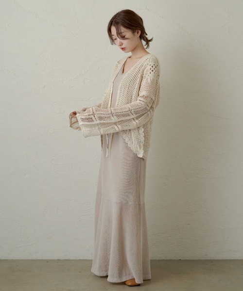 Kastane（カスタネ）の「レース編み長袖カーディガン（カーディガン/ボレロ・レディース・アイボリー/ブラック・FREE）」の8枚目の写真