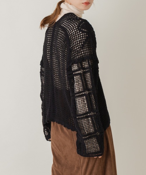 Kastane（カスタネ）の「レース編み長袖カーディガン（カーディガン/ボレロ・レディース・アイボリー/ブラック・FREE）」の19枚目の写真