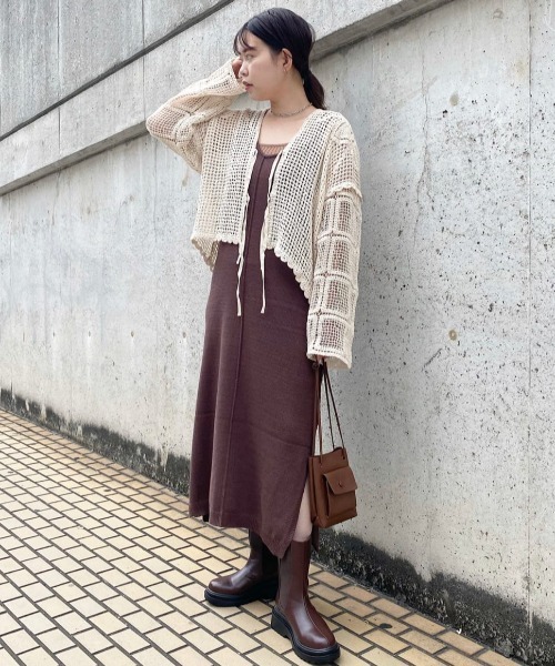 Kastane（カスタネ）の「レース編み長袖カーディガン（カーディガン/ボレロ・レディース・アイボリー/ブラック・FREE）」の21枚目の写真