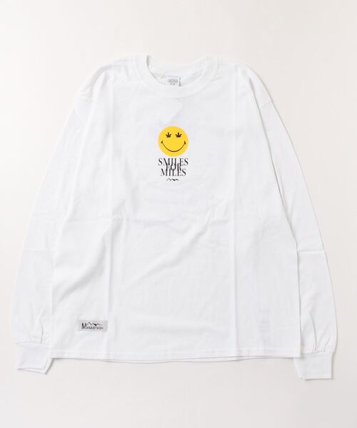 MANASTASH（マナスタッシュ）の「MANASTASH/マナスタッシュ　LEAF SMILE LS TEE リーフスマイルロングスリーブティー 7113109（Tシャツ/カットソー・メンズ・ブラック/サンドベージュ/ホワイト・MEDIUM/LARGE/X-LARGE）」の2枚目の写真