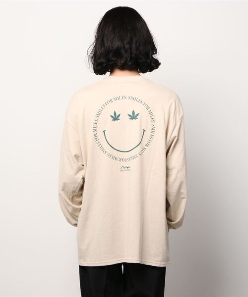 MANASTASH（マナスタッシュ）の「MANASTASH/マナスタッシュ　LEAF SMILE LS TEE リーフスマイルロングスリーブティー 7113109（Tシャツ/カットソー・メンズ・ブラック/サンドベージュ/ホワイト・MEDIUM/LARGE/X-LARGE）」の6枚目の写真