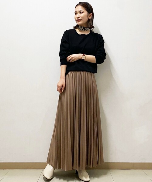 THE SHOP TK （ザ ショップ ティーケー ）の「◆レザーライクプリーツスカート（スカート・レディース・ダークグリーン/ブラウン系/アイボリー・12/13）」の8枚目の写真