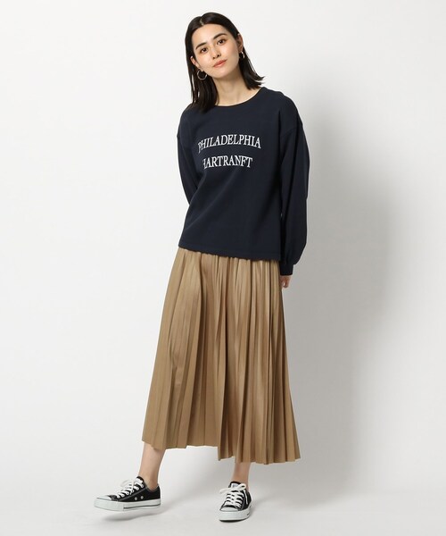 THE SHOP TK （ザ ショップ ティーケー ）の「◆レザーライクプリーツスカート（スカート・レディース・ダークグリーン/ブラウン系/アイボリー・12/13）」の6枚目の写真