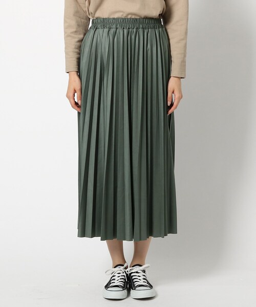 THE SHOP TK （ザ ショップ ティーケー ）の「◆レザーライクプリーツスカート（スカート・レディース・ダークグリーン/ブラウン系/アイボリー・12/13）」の16枚目の写真