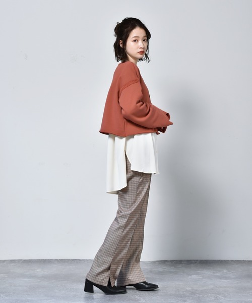 RETRO GIRL（レトロガール）の「カラーショートトレーナー（スウェット・レディース・チャコールグレー/グリーン/ダークオレンジ/オフホワイト・FREE）」の11枚目の写真