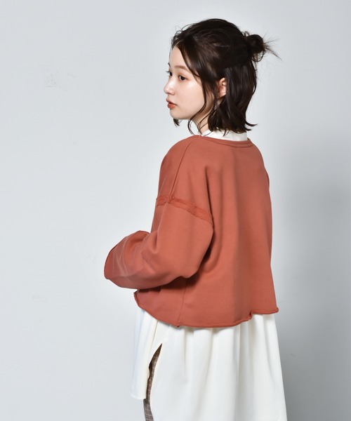 RETRO GIRL（レトロガール）の「カラーショートトレーナー（スウェット・レディース・チャコールグレー/グリーン/ダークオレンジ/オフホワイト・FREE）」の21枚目の写真