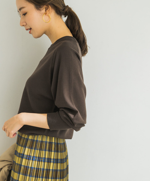 URBAN RESEARCH(アーバンリサーチ)の「イタリアンウール クルーネックニット(ニット/セーター・レディース・グリーン系その他/オフホワイト/オレンジ系その他・FREE)」の15枚目の写真