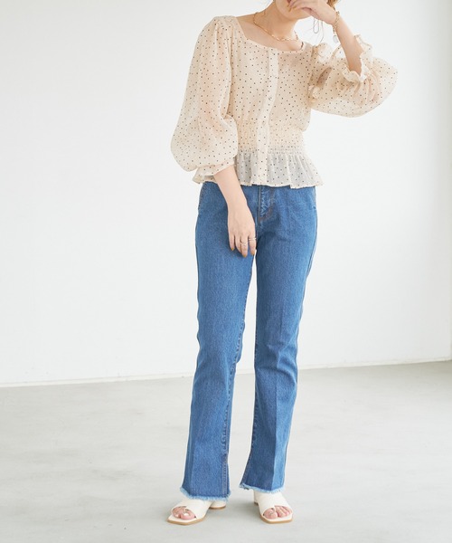 DISCOAT(ディスコート)の「USコットンデニムスリットパンツ(デニムパンツ・レディース・ブラック/ブルー/ピンク・SMALL/MEDIUM/LARGE)」の18枚目の写真