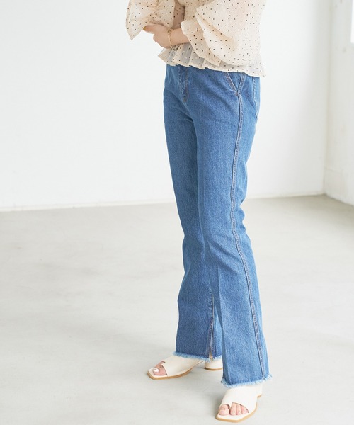 DISCOAT(ディスコート)の「USコットンデニムスリットパンツ(デニムパンツ・レディース・ブラック/ブルー/ピンク・SMALL/MEDIUM/LARGE)」の22枚目の写真