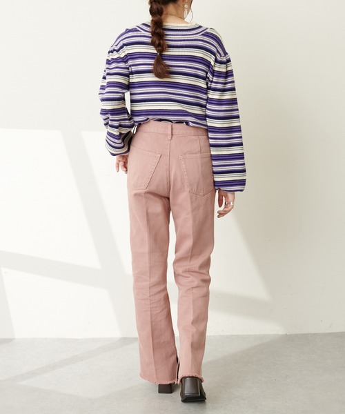DISCOAT(ディスコート)の「USコットンデニムスリットパンツ(デニムパンツ・レディース・ブラック/ブルー/ピンク・SMALL/MEDIUM/LARGE)」の6枚目の写真