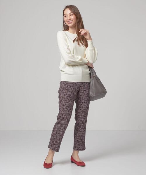 closet story（クローゼットストーリー）の「＜closet story＞コバナ ジャカード テーパード パンツ -ウォッシャブル-（スラックス・レディース・ブラック/ネイビー・FREE）」の6枚目の写真