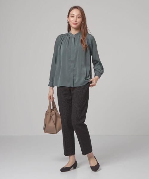 closet story（クローゼットストーリー）の「＜closet story＞コバナ ジャカード テーパード パンツ -ウォッシャブル-（スラックス・レディース・ブラック/ネイビー・FREE）」の10枚目の写真