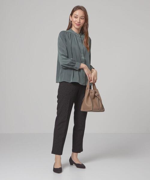 closet story（クローゼットストーリー）の「＜closet story＞コバナ ジャカード テーパード パンツ -ウォッシャブル-（スラックス・レディース・ブラック/ネイビー・FREE）」の13枚目の写真