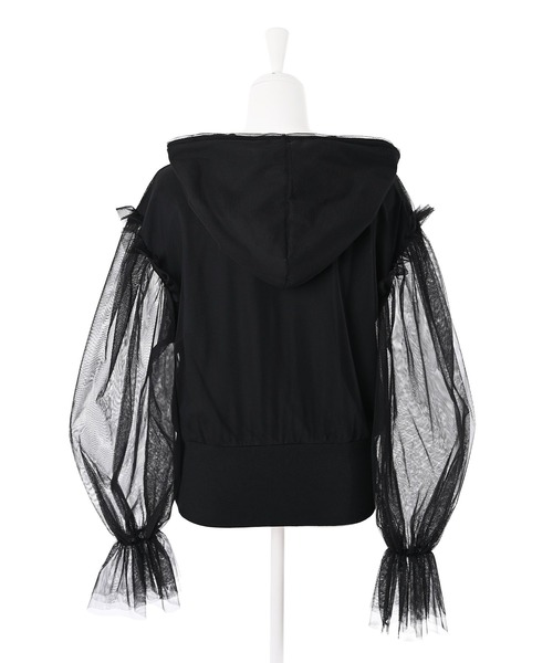 Narcissus（ナルシス）の「【Narcissus】袖チュールパーカー（パーカー・レディース・ホワイト/ブラック・FREE）」の17枚目の写真