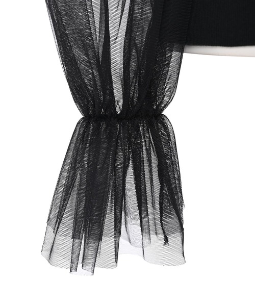 Narcissus（ナルシス）の「【Narcissus】袖チュールパーカー（パーカー・レディース・ホワイト/ブラック・FREE）」の10枚目の写真