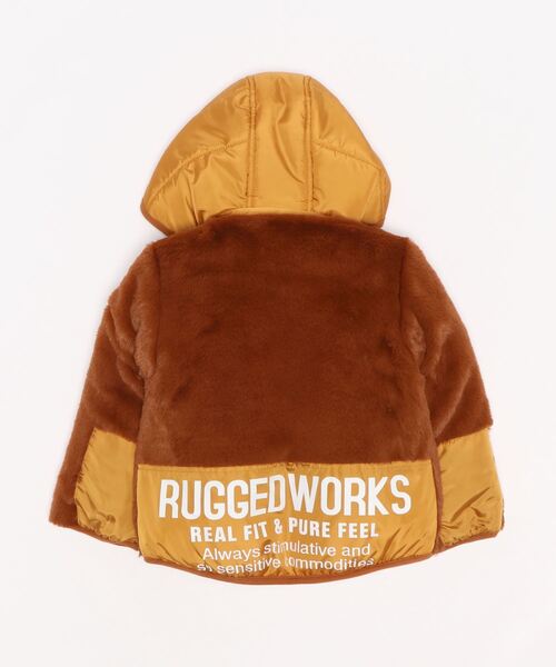 RUGGEDWORKS（ラゲッドワークス）の「ファー切替え中綿ジャケット（ダウンジャケット/コート・キッズ・ブラウン/カーキ・130/100/110/120/150/90/140）」の13枚目の写真