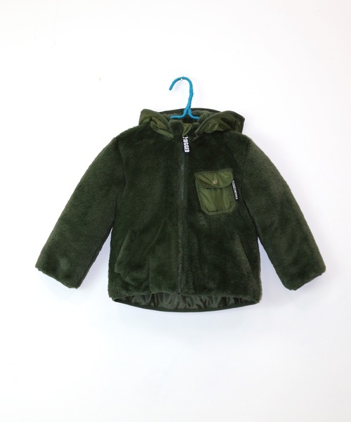 RUGGEDWORKS（ラゲッドワークス）の「ファー切替え中綿ジャケット（ダウンジャケット/コート・キッズ・ブラウン/カーキ・130/100/110/120/150/90/140）」の4枚目の写真