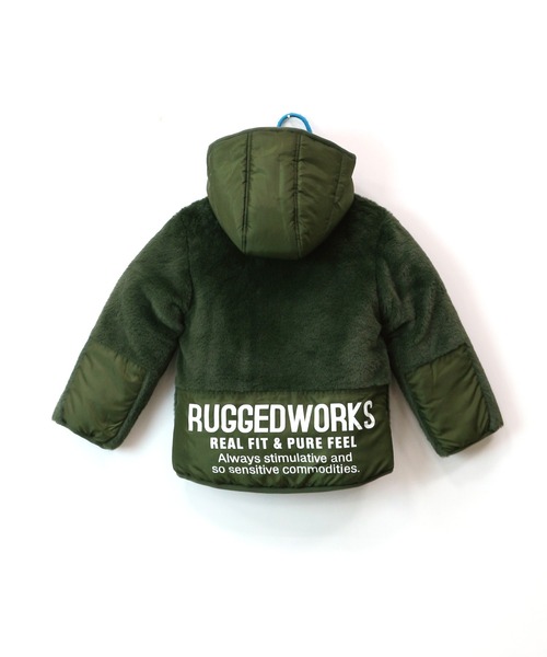 RUGGEDWORKS（ラゲッドワークス）の「ファー切替え中綿ジャケット（ダウンジャケット/コート・キッズ・ブラウン/カーキ・130/100/110/120/150/90/140）」の6枚目の写真