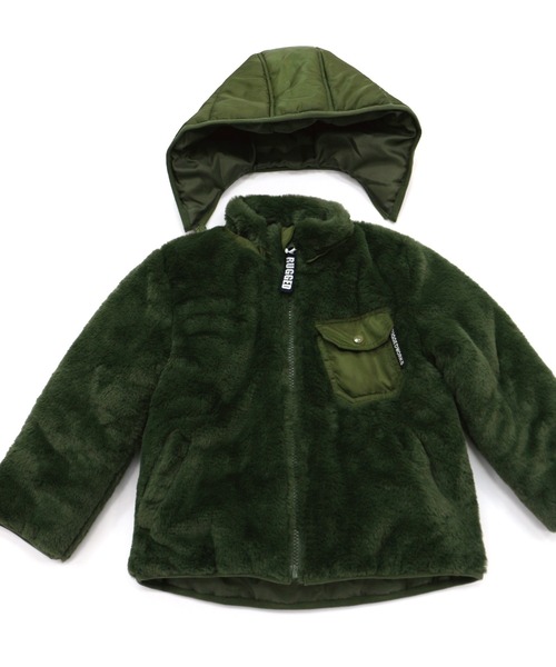 RUGGEDWORKS（ラゲッドワークス）の「ファー切替え中綿ジャケット（ダウンジャケット/コート・キッズ・ブラウン/カーキ・130/100/110/120/150/90/140）」の9枚目の写真