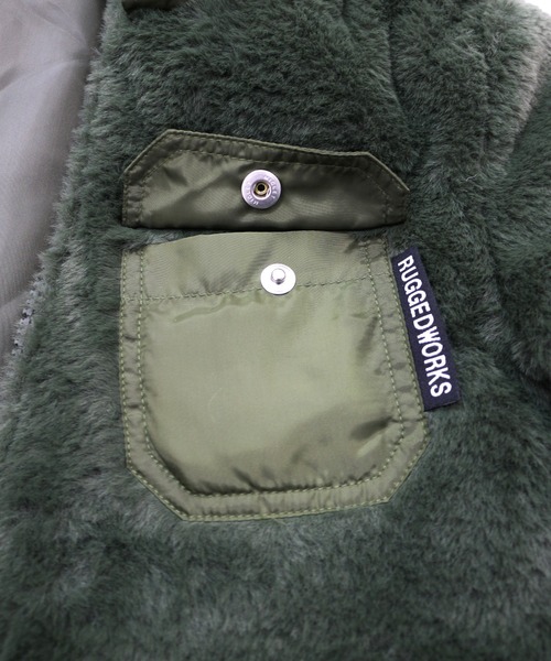 RUGGEDWORKS（ラゲッドワークス）の「ファー切替え中綿ジャケット（ダウンジャケット/コート・キッズ・ブラウン/カーキ・130/100/110/120/150/90/140）」の12枚目の写真