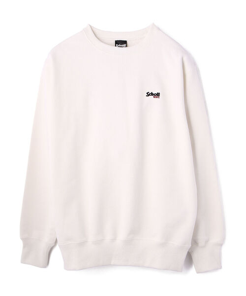 schott(ショット)の「Schott/ショット/EMB. CREW SWEAT LOGO/刺繍 クルースウェット(スウェット・メンズ・ホワイト/ベージュ/オリーブ/ブラック/パープル・LARGE/X-LARGE/MEDIUM/XX-LARGE)」の1枚目の写真