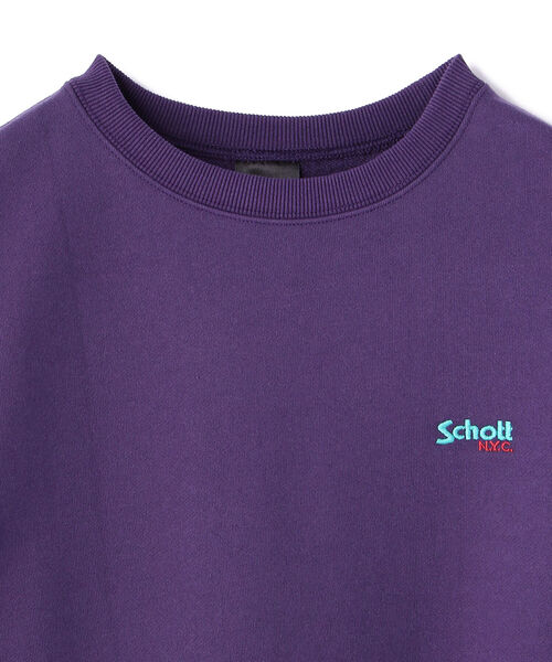 schott(ショット)の「Schott/ショット/EMB. CREW SWEAT LOGO/刺繍 クルースウェット(スウェット・メンズ・ホワイト/ベージュ/オリーブ/ブラック/パープル・LARGE/X-LARGE/MEDIUM/XX-LARGE)」の6枚目の写真