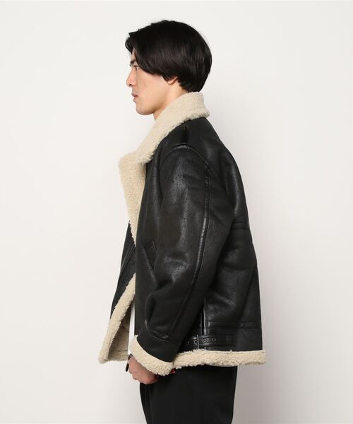 Alpha Industries（アルファインダストリーズ）の「ALPHA/アルファ B-3 FAKEMOUTON JACKET フェイクムートンボマージャケット（ムートンコート・メンズ・ブラック/ベージュ/ブラウン・M/L/XL）」の8枚目の写真