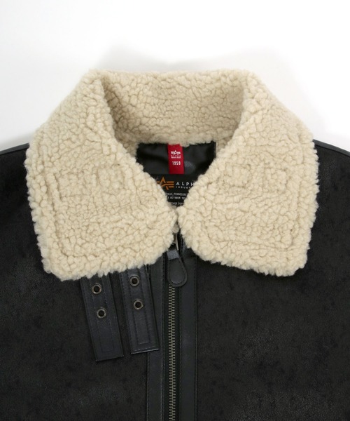 Alpha Industries（アルファインダストリーズ）の「ALPHA/アルファ B-3 FAKEMOUTON JACKET フェイクムートンボマージャケット（ムートンコート・メンズ・ブラック/ベージュ/ブラウン・M/L/XL）」の13枚目の写真