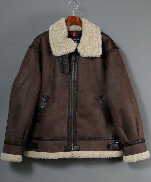 Alpha Industries（アルファインダストリーズ）の「ALPHA/アルファ B-3 FAKEMOUTON JACKET フェイクムートンボマージャケット（ムートンコート・メンズ・ブラック/ベージュ/ブラウン・M/L/XL）」の18枚目の写真