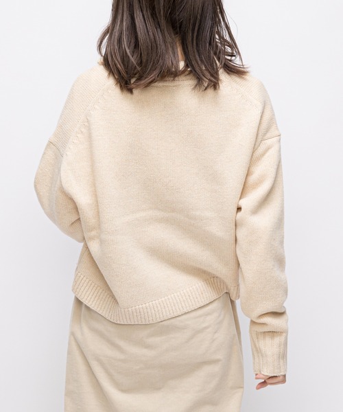 CIAOPANIC(チャオパニック)の「ハーフジップショートニット(ニット/セーター・レディース・ブラック/オフホワイト/ブルー・FREE)」の21枚目の写真