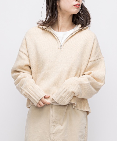 CIAOPANIC(チャオパニック)の「ハーフジップショートニット(ニット/セーター・レディース・ブラック/オフホワイト/ブルー・FREE)」の17枚目の写真