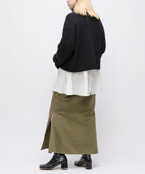 CIAOPANIC(チャオパニック)の「ハーフジップショートニット(ニット/セーター・レディース・ブラック/オフホワイト/ブルー・FREE)」の12枚目の写真